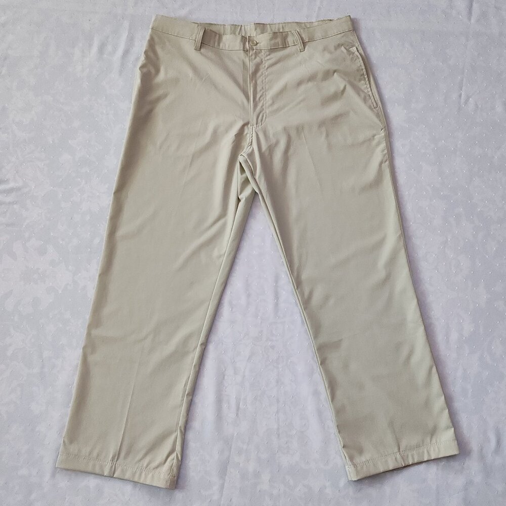 C9 by Champion Men's Performance Golf Pants 38x30 Khaki Tan Polyester Chino EUC